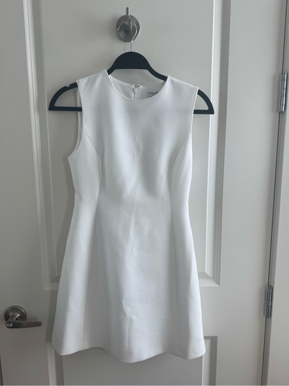 Babaton White Sleeveless A-Line Mini Dress